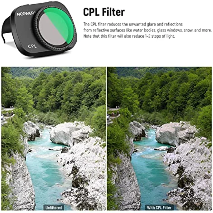 NEEWER ND Filterset 3er Pack, ND8+ND16+CPL für DJI Mavic Mini/Mini 2/Mini SE, mehrfach beschichtetes optisches HD Glas – Bild 3