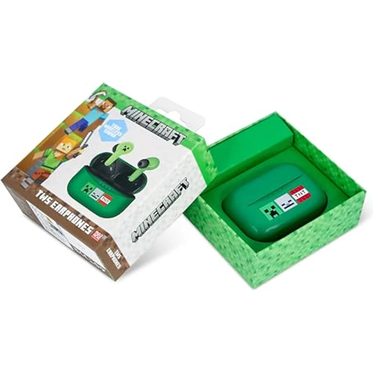 OTL Technologies MC1227 Minecraft TWS Kopfhörer mit kabelloser Ladehülle, Grün - Bluetooth 5.2, Intelligente Touch-Steuerung – Bild 5