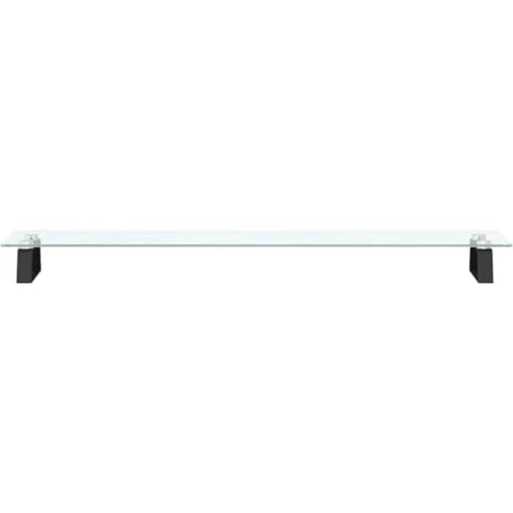 vidaXL Monitorständer, 100x20x8 cm, Schwarz, Hartglas und Metall, ergonomisches Design mit zusätzlichem Stauraum – Bild 5