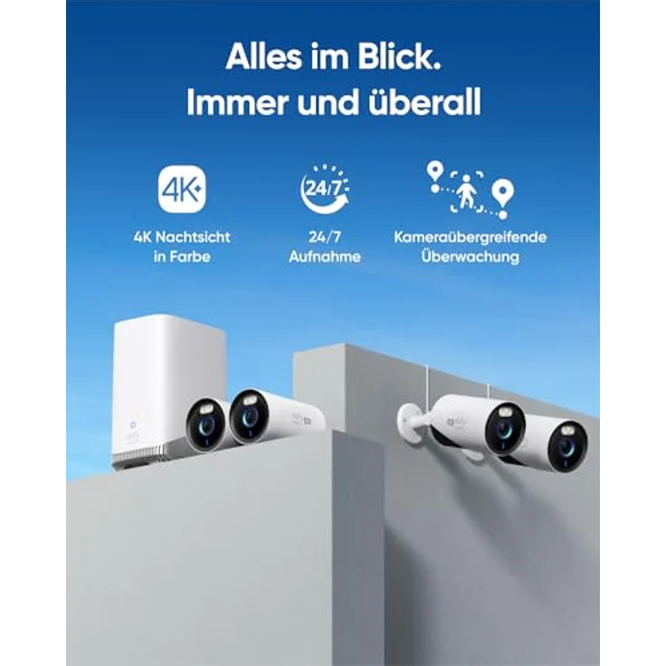 eufy eufyCam E330, Netzwerkkamera, Schwarz, Weiss – Bild 2