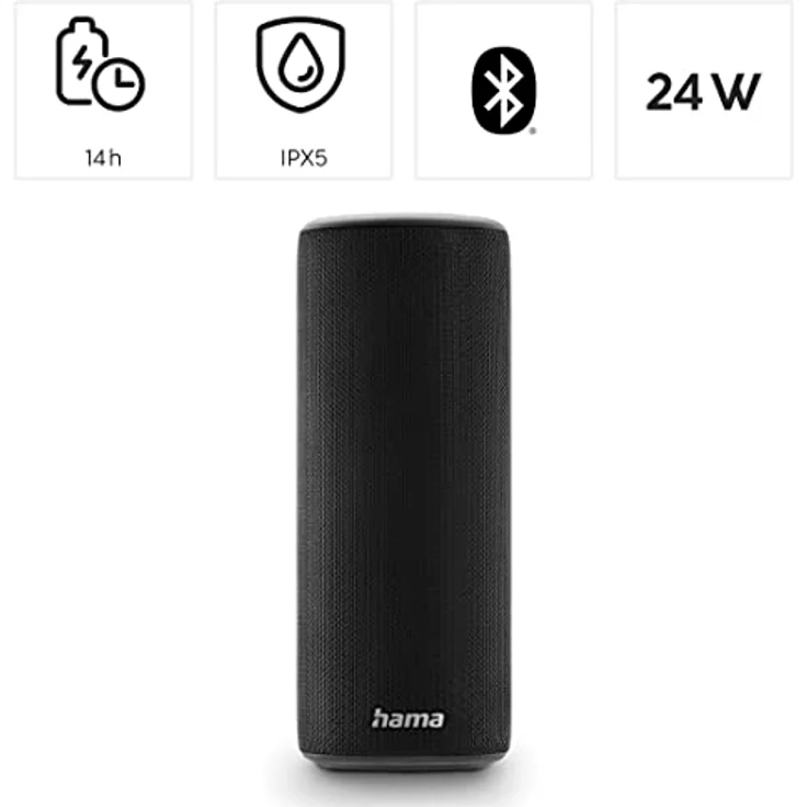 Hama Pipe 3.0 (14 h, Batteriebetrieb), Bluetooth Lautsprecher, Schwarz mit RGB-LED-Beleuchtung, Equalizer und Freisprecheinrichtung – Bild 3