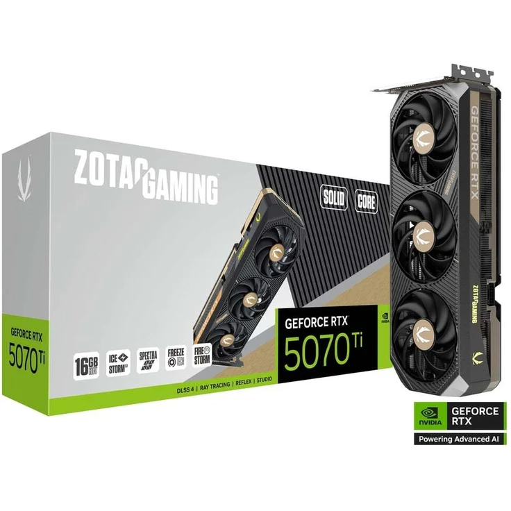 Zotac RTX 5070 Ti 16GB Gaming Solid Core GDDR7 3Fan Grafikkarte