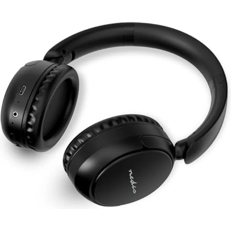 Nedis Drahtlose Over-Ear-Kopfhörer, max. Batteriespielzeit 12 Std, eingebautes Mikrofon, Stimmkontrolle, Lautstärkeregler, Schwarz – Bild 3