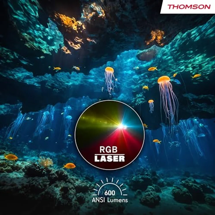 Thomson Sirius PG55B, tragbarer UHD-Laserprojektor mit 600 lm Helligkeit, Google-TV und Akku, Schwarz – Bild 11