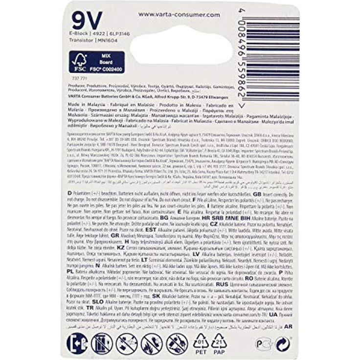 Varta Longlife Power 9V Block Batterie, Alkaline E-Block Batterien – Bild 3