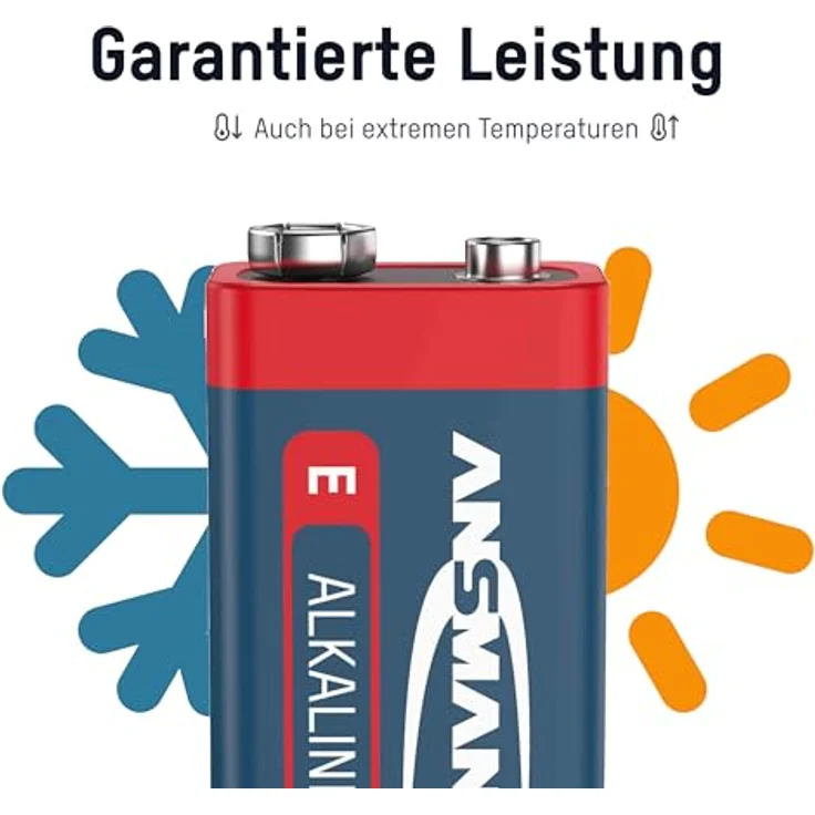 ANSMANN Red Alkaline Batterie 9V E-Block 6LR61 Longlife Alkalibatterie (2er Shrink) – Bild 4