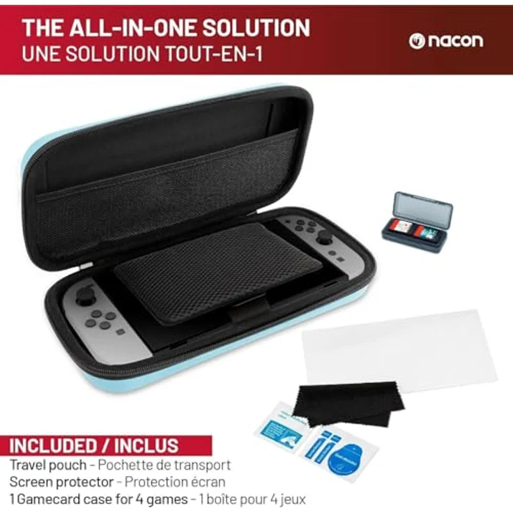 NACON SWITCH2POUCHBLACK, Reisekoffer für Nintendo Konsolen, Schwarz, aus EVA und Nylon, mit Reißverschluss, 115 mm – Bild 2