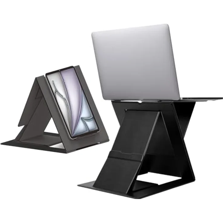 MOFT Z unsichtbarer dünner Ständer und tragbarer Schreibtisch, verstellbare Sitz-/Stehwinkel, kompatibel mit den meisten Laptops (Schwarz)