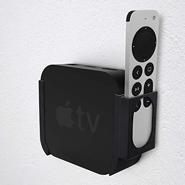 Mobilefox Wand Halterung für Apple TV HD und 4K, passend für Siri Remote 2021, schwarz – Bild 2