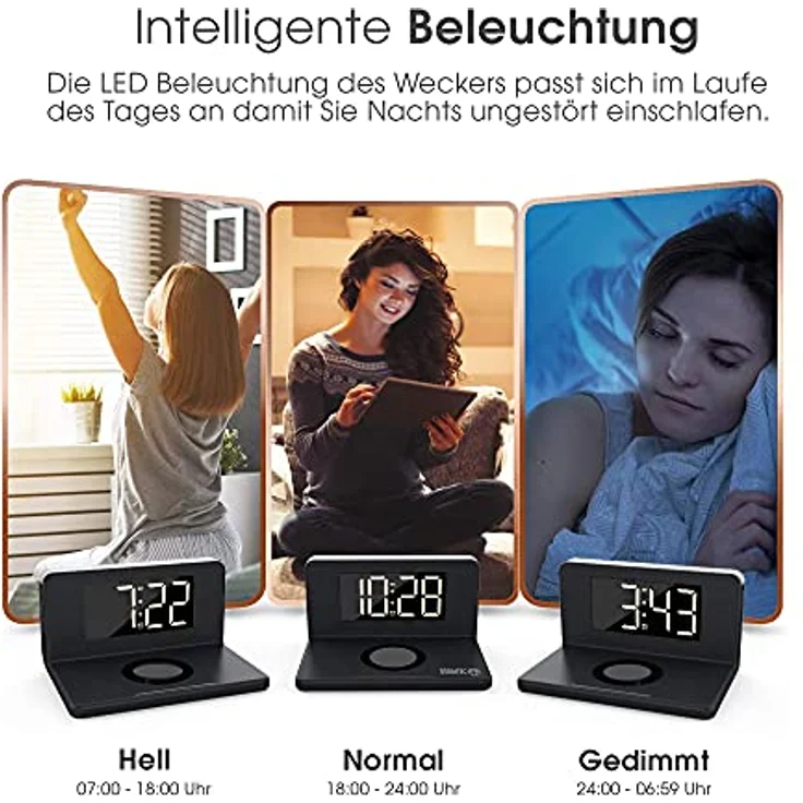TERRATEC ChargeAir clock! Ladestation kabellos Smartphone Wecker – Bild 5