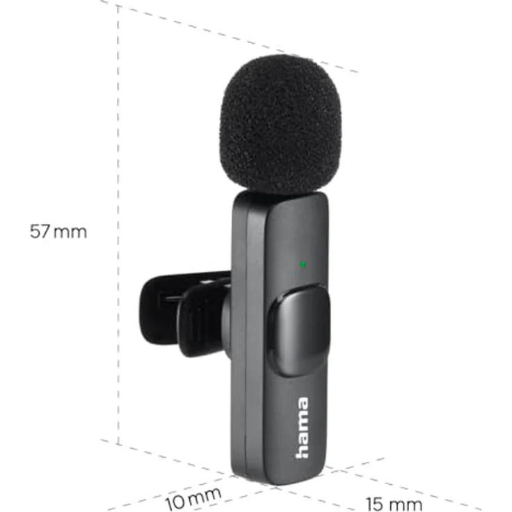 Hama Smart Wireless Lavalier-Mikrofon, kabelloses Ansteckmikrofon für Handy – Bild 8