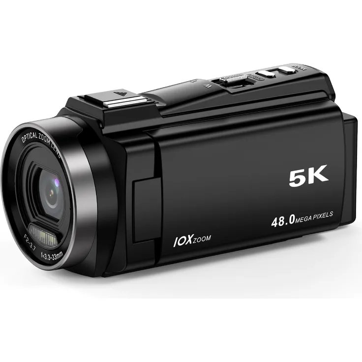 INF HDV265K, Kompakte handgehaltene 5K-DSLR-Videokamera mit 8 MP Sensor, 3-fachem optischen und 10-fachem Digitalzoom, schwarz