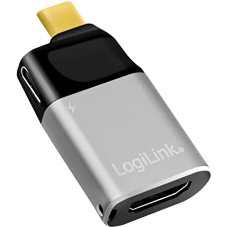 LogiLink CUA0203 - USB 3.2 Gen2 (Typ-C) zu HDMI (Typ-A) Adapter, Ultra HD bis 4K, PD 3.0 USB-C Port (Power Delivery), schwarz/grau – Bild 2