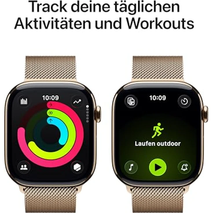 Apple Watch Series 11 Cellular, 46 mm, Titangehäuse Gold, Milanaise Armband Gold - S/M – Bild 3