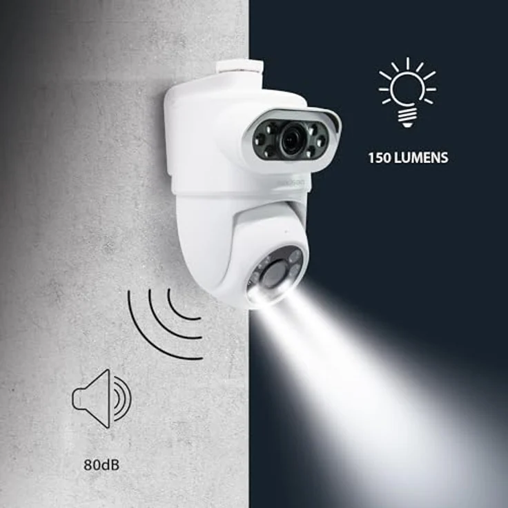 Avidsen HomeCam Dual PTZ, Motorisierte 2K-IP-Außenkamera mit zwei Objektiven, Nachtsicht und Smartphone-Benachrichtigung – Bild 5