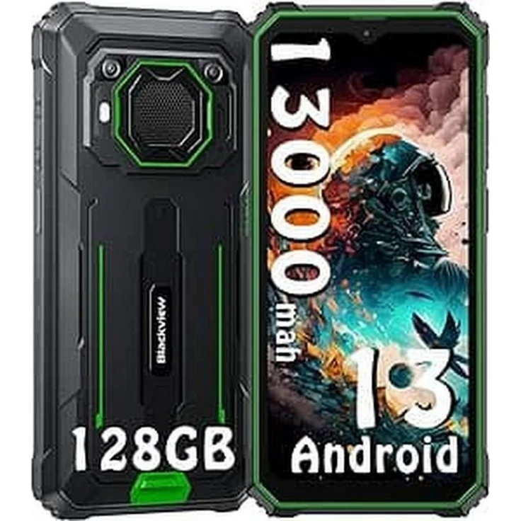 Blackview BV6200 Pro Green Rugged Outdoorhandy mit 8 GB RAM und 128 GB Speicher Smartphone (13MP Kamera, Baustellenhandy, Dual 4G 98DB Lautsprecher) – Bild 1