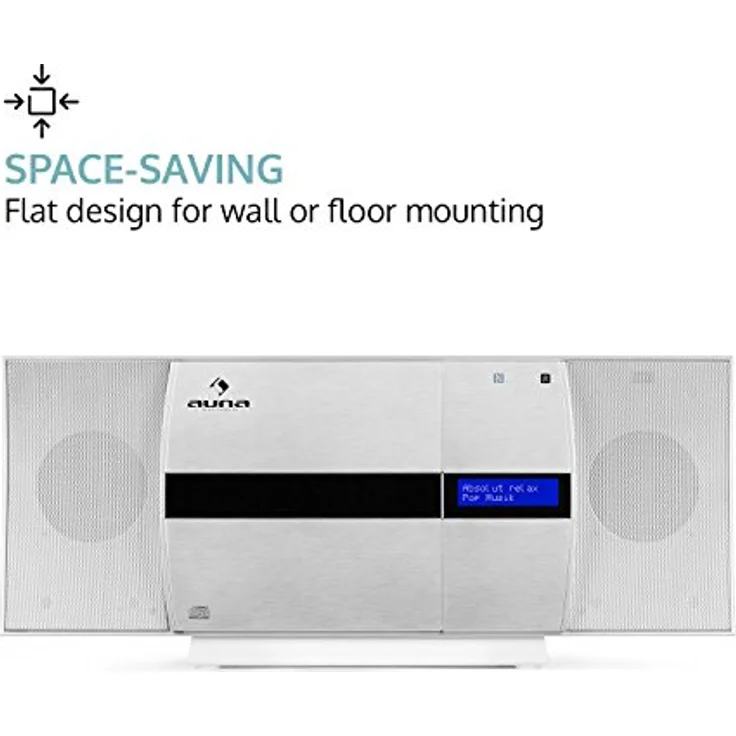 auna V-20 DAB Vertikal-Stereoanlage Bluetooth NFC CD USB MP3 DAB+ UKW RDS Silber – Bild 5
