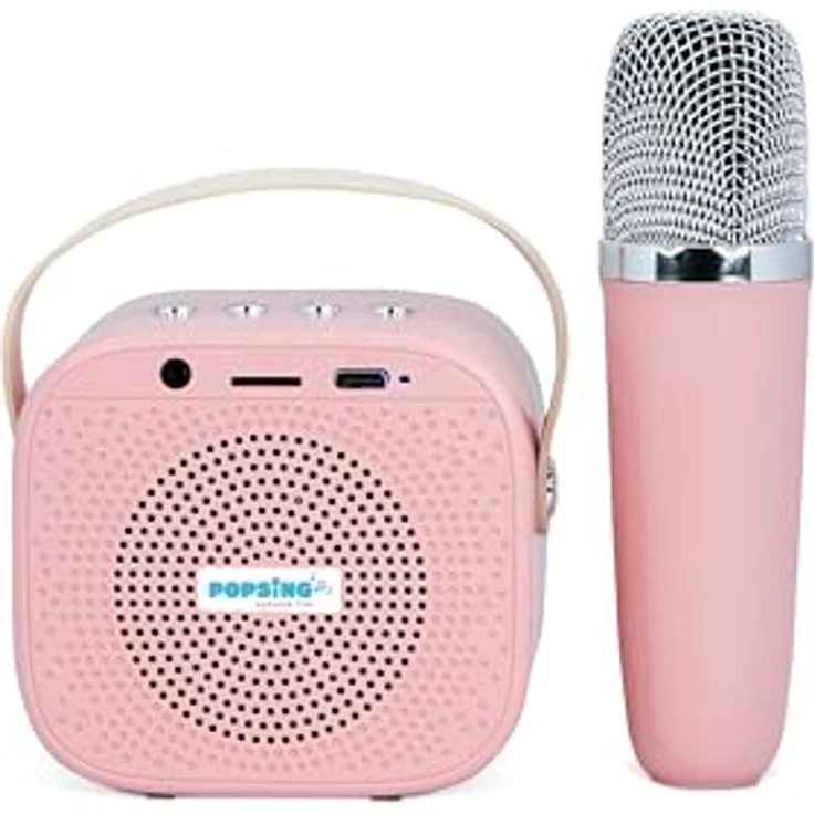 Hello Kitty Karaoke-Lautsprecher, Bluetooth-Lautsprecher mit Pop-Mikrofon-LED für Kinder, rosa – Bild 3