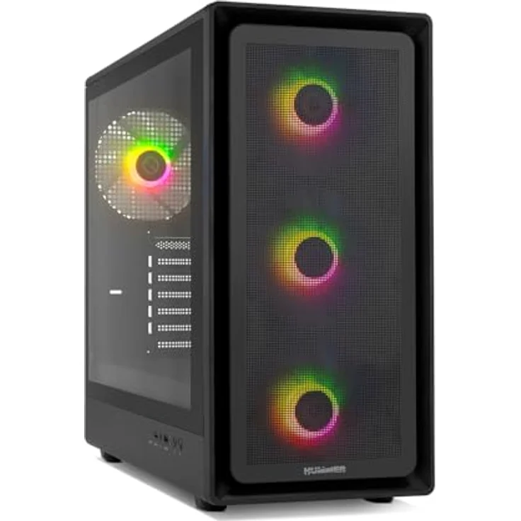 NOX Hummer AERO Semitower, Hyperflow ARGB in Schwarz, mit Typ C, gehärtetem Glas und hervorragender Kühlungskapazität – Bild 1