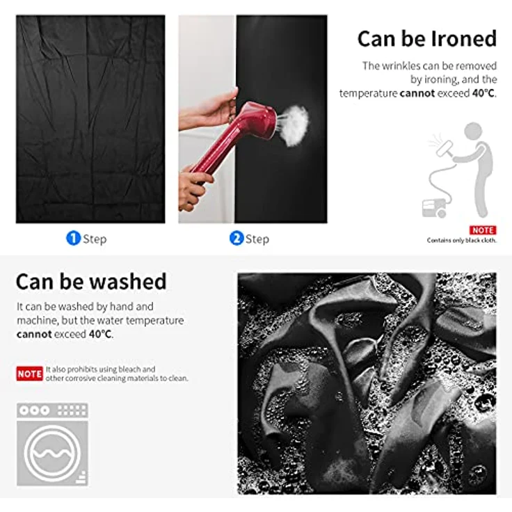 Neewer 6 x 9FT / 1,8 x 2,8 M Fotostudio 100% reines Muslin Faltbare Hintergrund-Hintergrund für Fotografie, Video und Fernsehen (Schwarz) - Preisvergleich – Bild 3