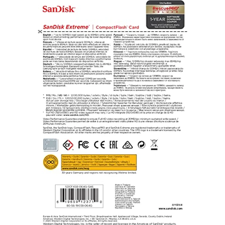 SanDisk Extreme CompactFlash UDMA7 64GB bis zu 120 MB-Sek Speicherkarte – Bild 6