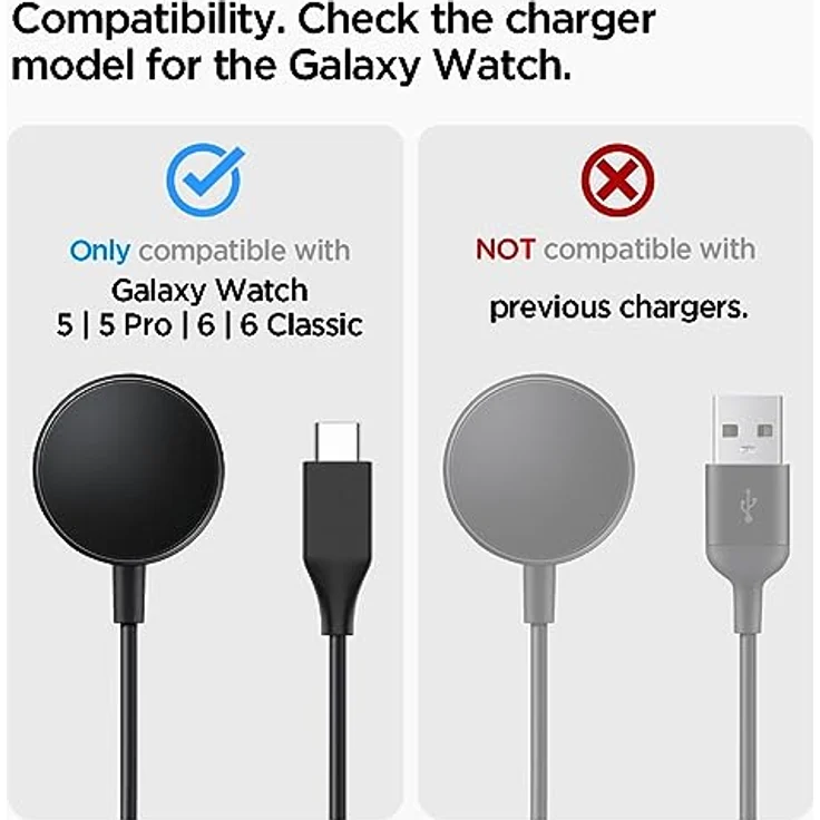 Spigen S353 Smartwatch Ladestation Ständer Dockingstation Kompatibel mit Galaxy Watch 6 Classic / 6/5 Pro / 5 - Schwarz – Bild 2