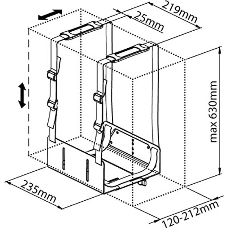 Techly 102239 PC-Halterung für Wand oder Schreibtisch, Schwarz – Bild 3