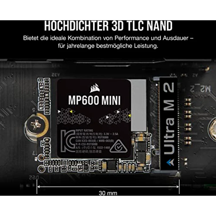 Corsair MP600 MINI 2TB NVMe PCIe M.2 2230 SSD (2000 GB, M.2 2230), SSD - Hochleistungs-SSD mit 2000 GB Speicherkapazität – Bild 5