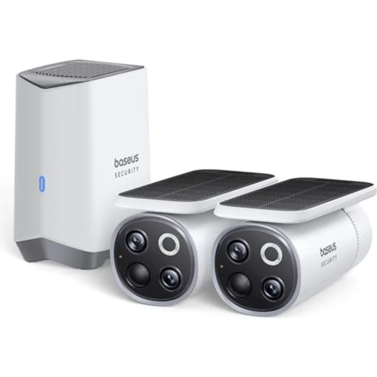 Baseus S1 Pro Videoüberwachungsset, Kabellos, 3K Auflösung, IP67, Solarpanel mit Nachführsystem, HomeStation H1 + 2 Kameras – Bild 2