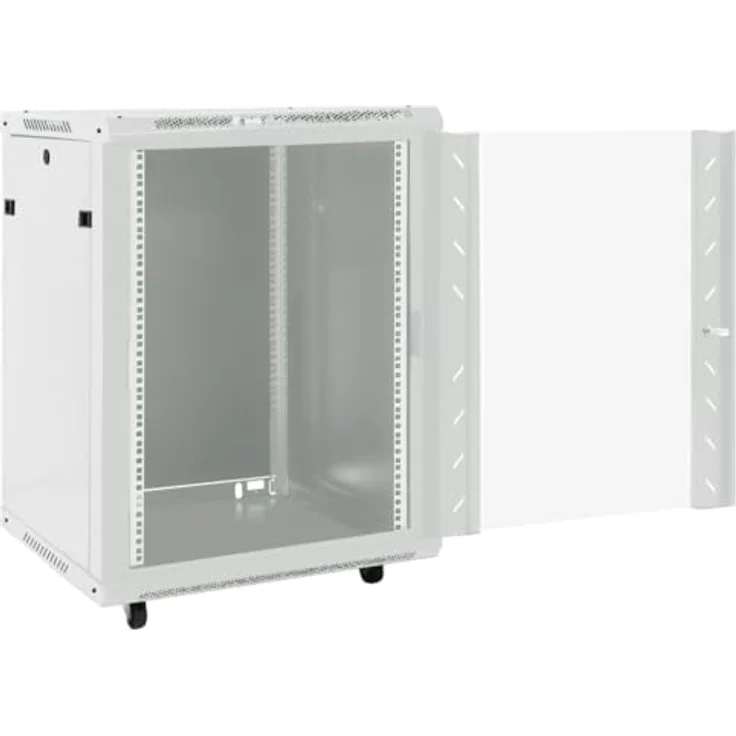 vidaXL 15U Netzwerkschrank auf Rollen 19" IP20 53x40x80 cm, solide Konstruktion aus kaltgewalztem Stahl, abschließbare Fronttür – Bild 2