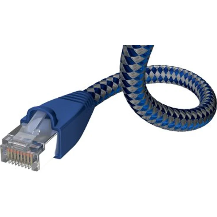 inakustik – 004803005 – Premium CAT6 Netzwerkkabel | LAN-Kabel für HD Audio- und HD Video-Streaming | 0,5m in Blau/Silber | 2-Fach geschirmt - Dicke Datenleiter (AWG 24) - SF-UTP Ausführung – Bild 3