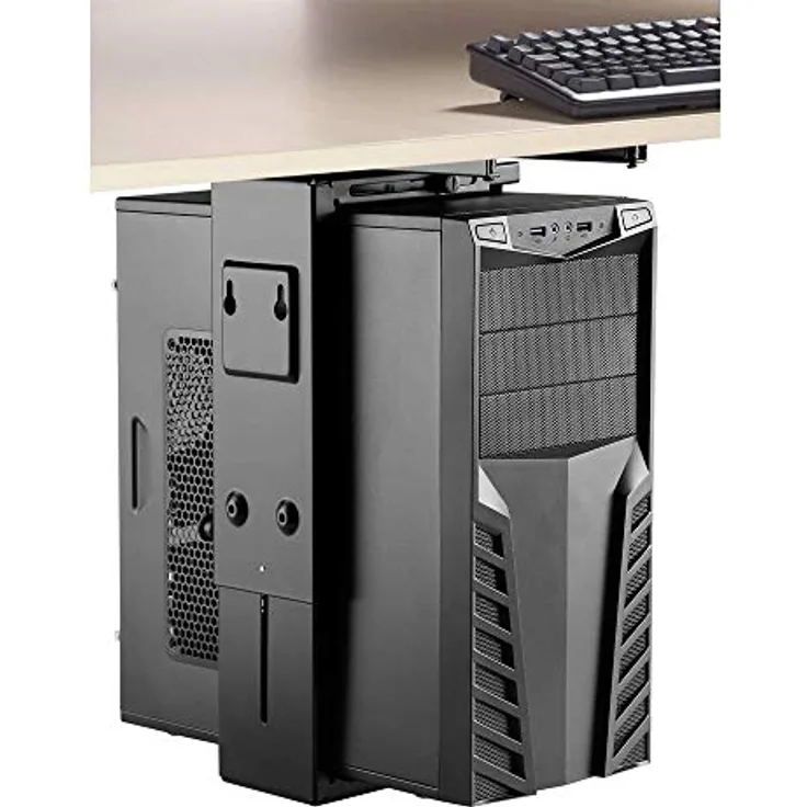 SpeaKa Professional PC Halterung Untertisch, Vertikal, Horizontal SP-6353552 Schwarz Belastbar bis=10 kg