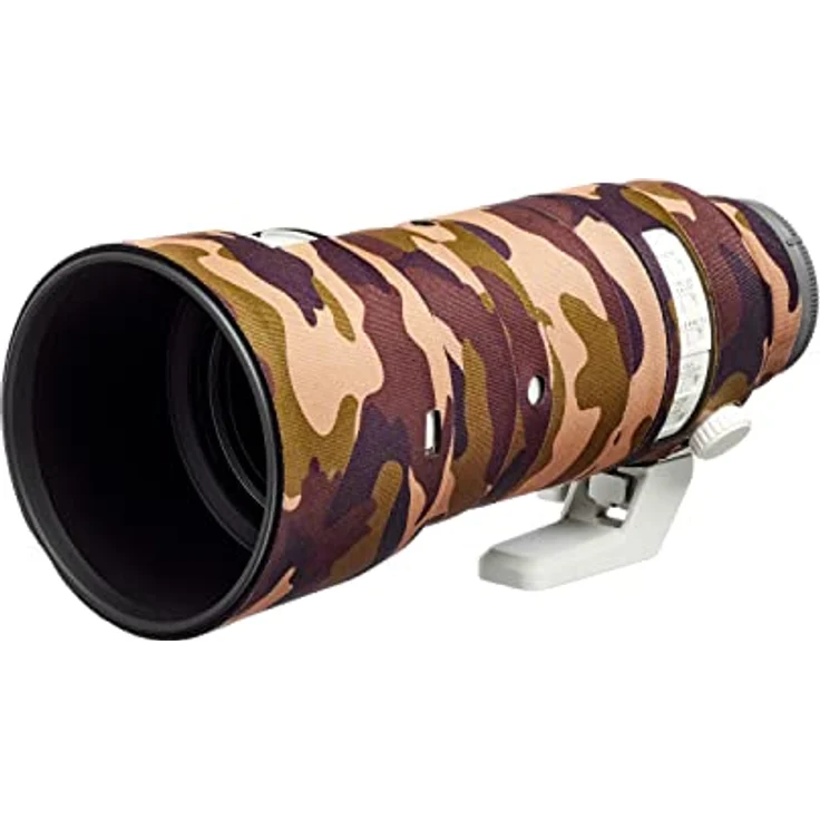 easyCover Lens Oak Objektivschutz für Sony FE 70-200mm F2.8 GM OSS II, braune Camouflage, Neopren- und Nylonmaterial, wasserfest, präzise Passform – Bild 2