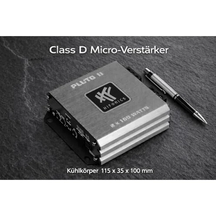 Hifonics PLUTO II 2 Kanal Verstärker, Class D mit 2 x 100 W RMS, Hochpass- und Tiefpass-Filter, automatische Einschaltfunktion – Bild 2