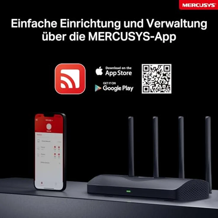 MERCUSYS MR27BE WLAN-Router, Tri-Band 3600 Mbps, 2.5 Gbit/s Ports, 4 Omnidirektionale Antennen, EasyMesh, Plug-and-Play, 4K-QAM – Bild 8