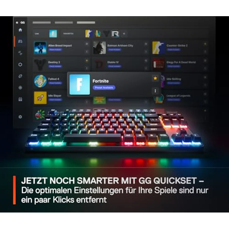 SteelSeries Apex Pro TKL Gen 3 - HyperMagnetic Gaming-Tastatur - OmniPoint 3.0 Switches - Anpassbares Ansprechverhalten - Rapid Trigger - Rapid Tap/SOCD - OLED - PBT-Keycaps - USB-C - DE Layout QWERTZ – Bild 4
