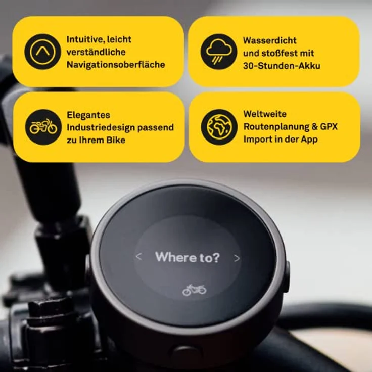 Beeline Moto GPS, Wetterfestes Motorrad Navigation Gerät in Silber, 30h Akkulaufzeit, Handschuhgeeignet – Bild 3