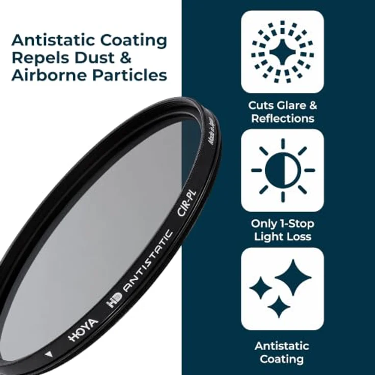 Hoya CIR-PL HD Antistatic, 77mm Polfilter für optimierte Farbsättigung und Kontrast, staub- und wasserabweisend – Bild 3