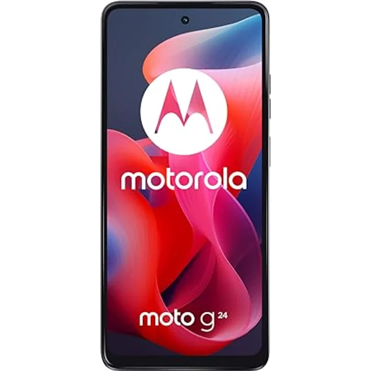 Motorola Moto G24 (Display 6,56 Zoll HD+ 90 Hz, 50 + 2 MP, 5000 mAh Aufladen 15 W, 4/128 GB, Dual-SIM, IP52, NFC, Android 14, inklusive Abdeckung), Matte Charcoal – Bild 2