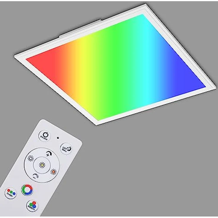 BRILONER Leuchten - Ultraflaches RGB CCT LED Panel, Deckenleuchte quadratisch (45 x 45cm), Weiß, Farbtemperatursteuerung (3.000-6.500 Kelvin), Dimmbar, 2.400 Lumen Lichtleistung – Bild 1