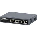 Intellinet PoE Powered 6 Port Managed Gigabit Ethernet Switch mit PoE Passthrough – 2 GB Uplink-Ports, 60 W Power Budget über AC Power oder POE PD, 30 W pro Port, Smart Management, 3 Jahre Mfg