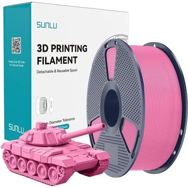 Sunlu PLA+ High-Speed Pink Filament, 3D-Druckmaterial mit hervorragenden mechanischen Eigenschaften und schneller Druckgeschwindigkeit