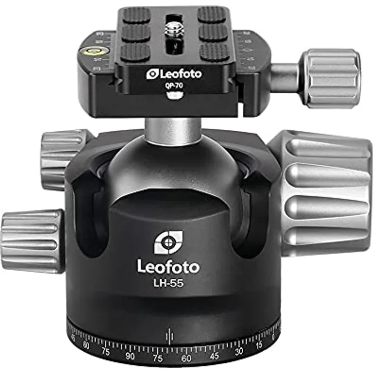 Leofoto Stativ-Kugelkopf LH-55 + Schnellwechselplatte QP-70N