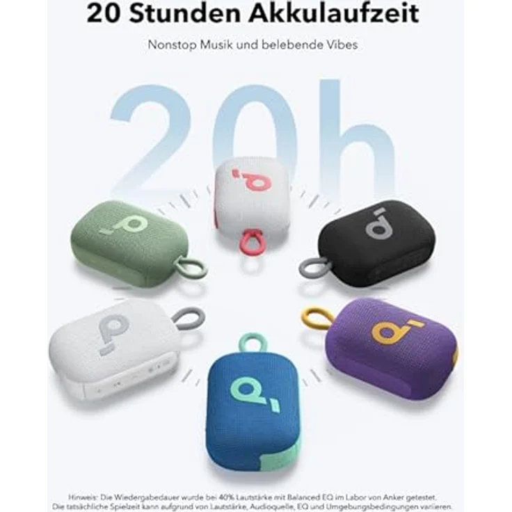 soundcore Select 4 Go Bluetooth Lautsprecher, ultraportabel, bis zu 20h Wiedergabe, IP67 Wasser- und Staubschutz, schwimmfähig, kraftvoller Sound, für drinnen und draußen, Wandern und Radfahren – Bild 2
