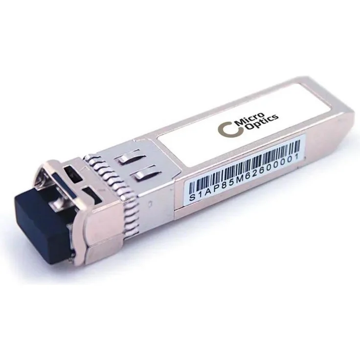 MicroOptics SFP+ Transceiver, 1310nm, SMF, 10km Reichweite, LC Anschluss, Silber