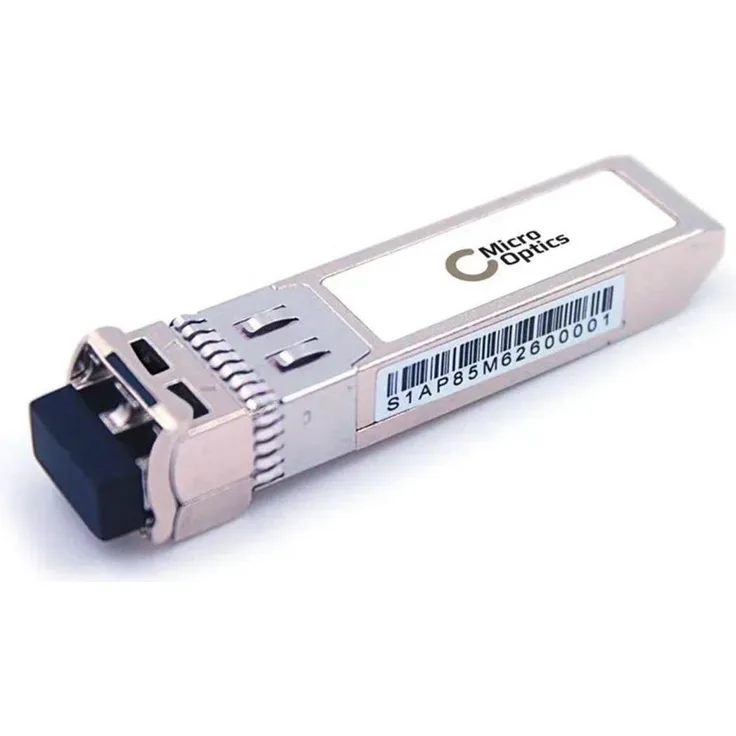 MicroOptics SFP+ Transceiver, 1310nm, SMF, 10km Reichweite, LC Anschluss, Silber