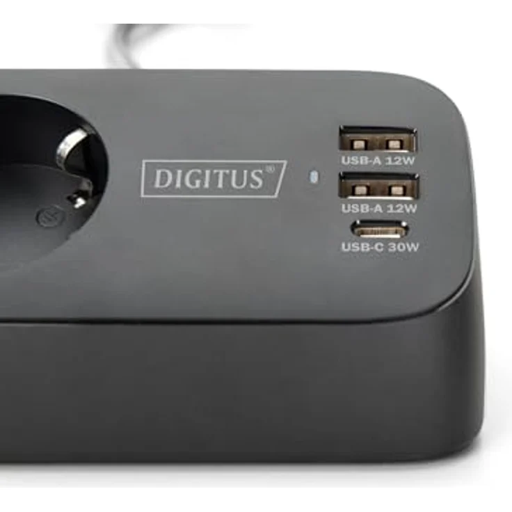 Digitus 3-fach Office-Steckdosenleiste mit 2x USB-A und 1x USB-C, Schwarz, 1.50 m, CEE 7/3, erhöhte Sicherheit – Bild 10