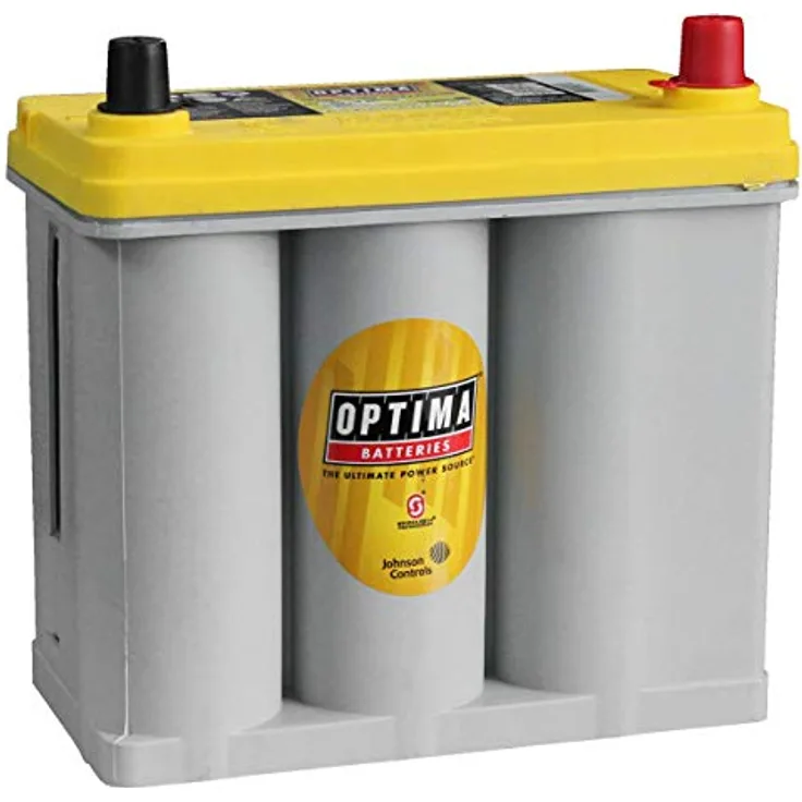 Optima Yellow Top YT R - 2.7, 12V 38Ah AGM-Batterie, Zyklenfest mit Spiralcell Technologie, Pluspol rechts