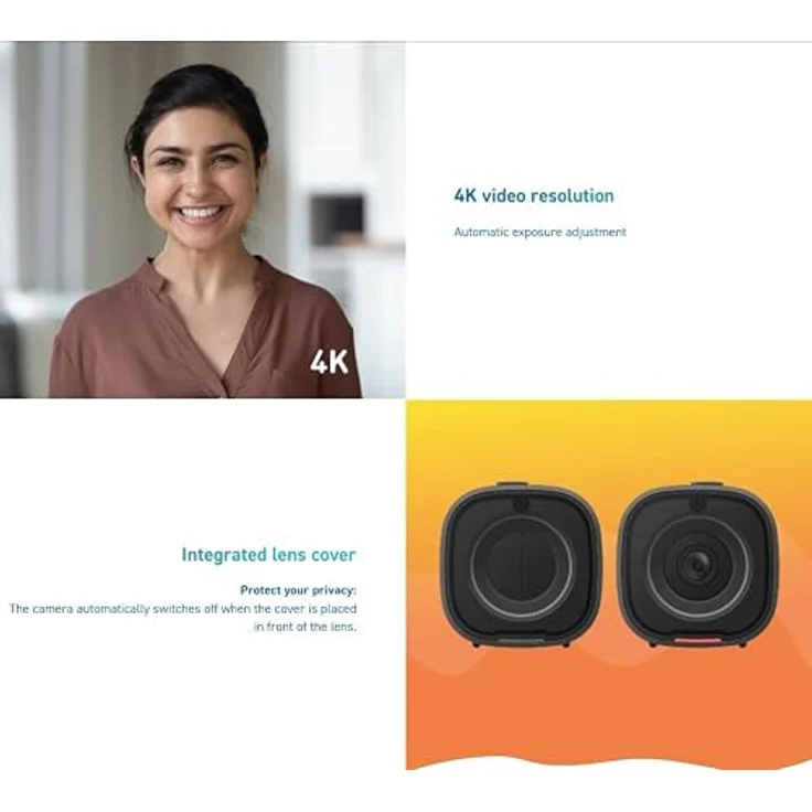 Snom V420, 8 MP 4K Ultra HD Videokonferenzkamera mit 30 fps, 110° Weitwinkelobjektiv und drei integrierten Mikrofonen – Bild 8