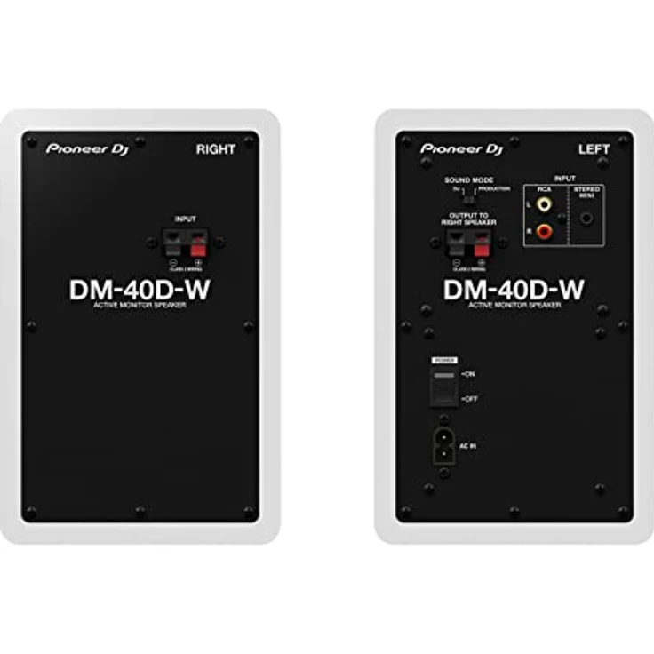 Pioneer DM-40D, 2-Wege PC-Lautsprecher mit 38 W, weiß, Class-D-Verstärker und druckvollem Bassklang – Bild 3
